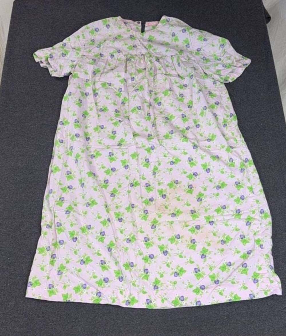 Vintage Floral Print Short Sleeve Nightgown